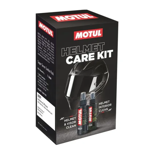 Image of Motul Helmet Care Kit – Helmet Visor & Interior Cleaner Spray Anti-Bacterial | Anti-Odour | Quick Dry Formula, Suitable 