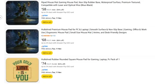 Image of Mouse Pad @ ₹58