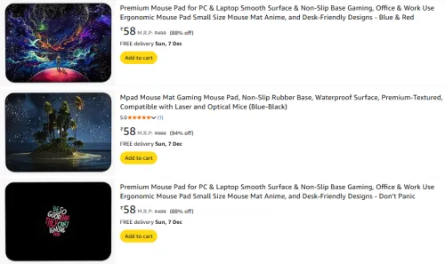 Image of Mouse pad starting @ ₹58