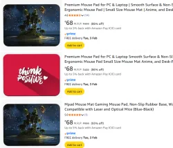 Mouse Pad Starting @ ₹68