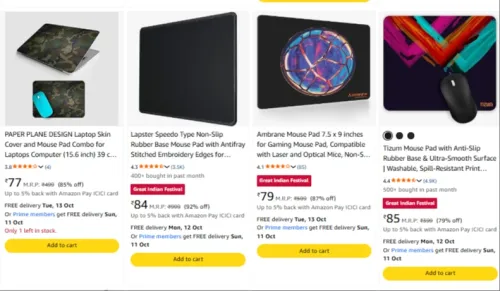 Image of Mouse Pads at minimum 70% Discount