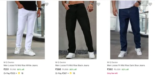 Image of M Q Denim Men's Jeans upto 82% Discount