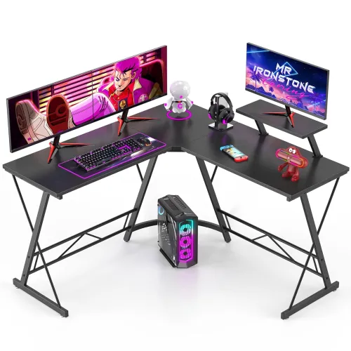 Image of Mr IRONSTONE L Shaped Laminated Engineered Wood Finish Desk