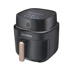 Mr. TRU Digital Air Fryer for Home with Reservation Technology | Actual 4.5 Liter, 1400 Watt | Uses 90% less Oil | Digital Touch, 8 Preset Menu | Glossy Black