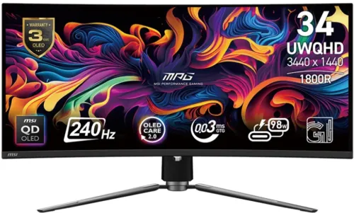 Image of MSI 34-inch Curved UWQHD OLED Gaming Monitor 175Hz FreeSync