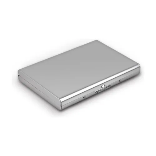 Image of MSNL RFID Protector Silver Stainless Steel plain Debit/Credit ATM 6 Card Holder