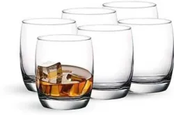MST (Pack of 6) Glass Glass Set Whisky Glass  (280 ml, Glass, Clear)