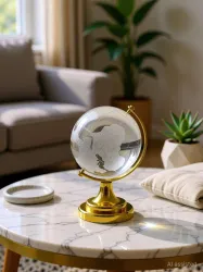 MSTRADERS Feng Shui Crystal Globe Decorative Showpiece 