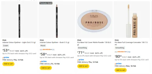 Image of MUA Makeup Products Upto 80% Discount