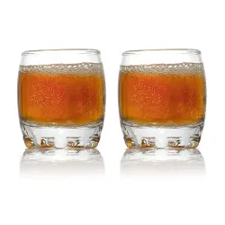 MUAC Shot Glass Set of 2 Clear Glass Shot Glasses for Whiskey, Tequila, Vodka