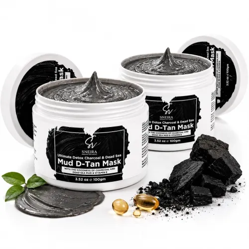 Image of Mud D-Tan Mask100g(Pack of 2) Ultimate Detox Charcoal & Dead Sea Minerals for Clearer Skin | 