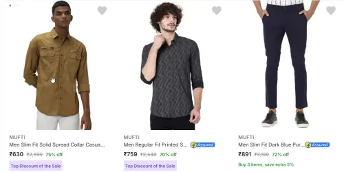Image of Mufti Clothing Upto 74% Discount 