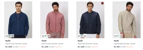 Image of Mufti Men Fashion Jacket Flat 80% Discount