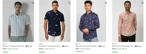 Image of Mufti Men's Casual Shirts at minimum 60% Discount