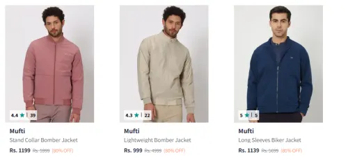 Image of Mufti Men's Jackets upto 80% Discount