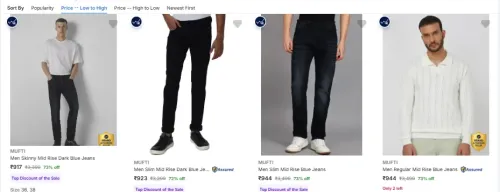 Image of MUFTI Men's Jeans at minimum 70% Discount
