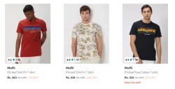 Mufti Mens T-Shirts upto 74% Discount