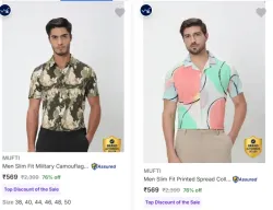 MUFTI Shirts at minimum 71% Discount