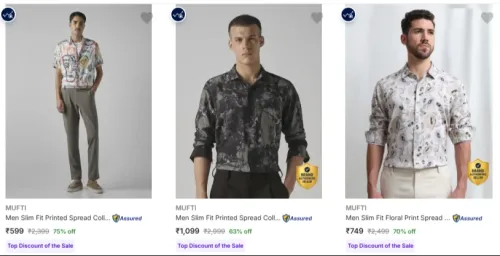 Image of MUFTI Men's Shirts at minimum 75% Discount