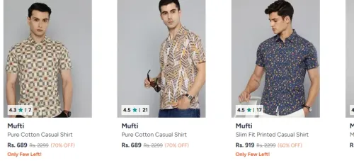 Image of Mufti Slim Fit Shirt Minimum 70% Discount