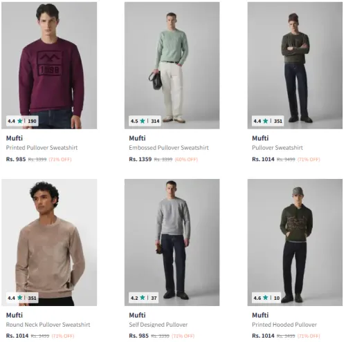 Image of Mufti Sweatshirts @ Up to 71% Discount