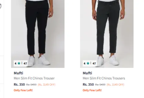 Image of Mufti Trouser Minimum 80% Discount