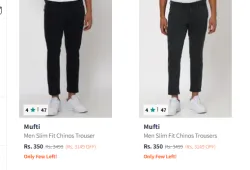 Mufti Trouser Minimum 80% Discount