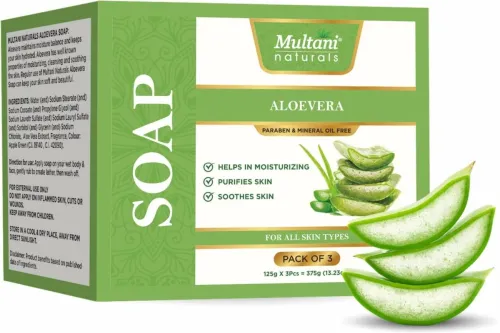 Image of Multani Natural Aloe Vera Handmade Soap (Pack of 3)