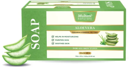 Image of Multani Natural Aloe Vera Handmade Soap (Pack of 5)