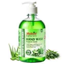 Multani Natural Neem & Aloe Vera Hand Wash - 500 ml | Gentle Hand Cleanser With Natural Ingredients | Moisturizing Hand Wash | 99.9% Germ Protection Liquid Hand Wash