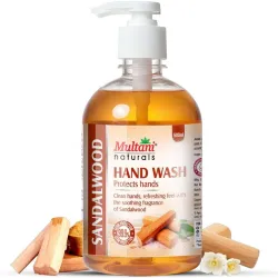 Multani Naturals Sandalwood Hand Wash | 99.9% Germs Protection | Dermatologically Testd - Hand Wash Pump Dispenser (500 
