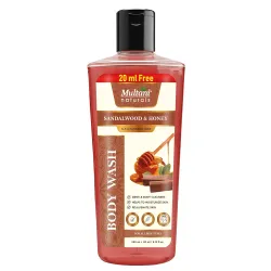 Multani Naturals Sandalwood & Honey Body Wash I Ayurvedic Body Wash with Sandalwood & Almond Oil and Aloe Vera Extracts 