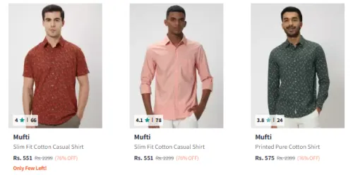 Image of Multi Men Fashion Shirt Minimum 70% Discount