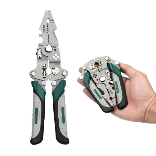 Image of Multifunction Stainless Steel Wire Stripper/Wire Crimping Tool, Wire Cutter, Wire Crimper, Cable Stripper, Wiring Tools 