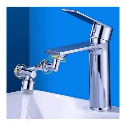1080° Multifunctional Rotating Splash Proof Filter Extender Faucet Aerator 2 Water Outlet Modes Swivel Robotic Arm Adapter for Bathroom Kitchen Faucet for Kitchen sink faucet