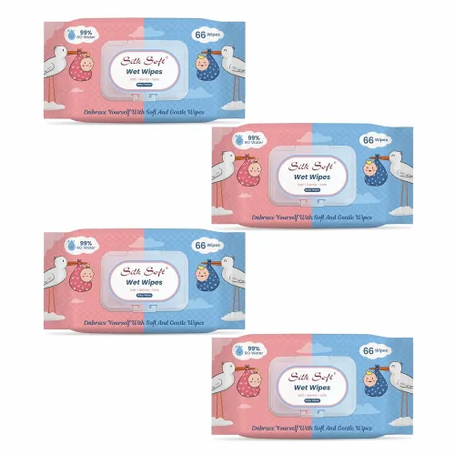 Image of Multipurpose Baby Wet Wipes – 264 Wipes (66 x 4 Packs) | Gentle, Alcohol-Free & Hypoallergenic | Effective Cleaning for 