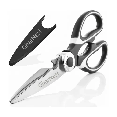 Image of Multi Purpose Kitchen Scissors Heavy Duty Stainless Steel Shears Black