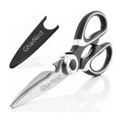 Multi Purpose Kitchen Scissors Heavy Duty Stainless Steel Shears Black
