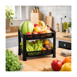 Multipurpose Plastic Kitchen Rack with Baskets | Vegetable & Fruit Storage Stand