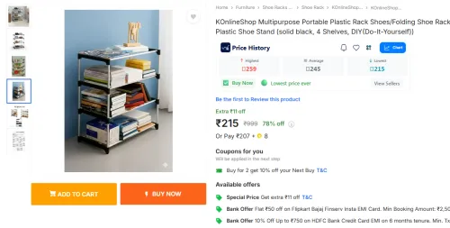 Image of Multipurpose Portable Plastic Rack Shoes