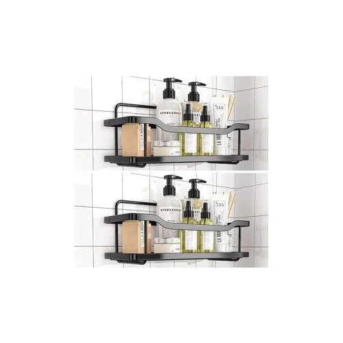 Image of MULTIPURPOSE SELF ADHESIVE WALL MOUNTED BATHROOM STORAGE SHELF