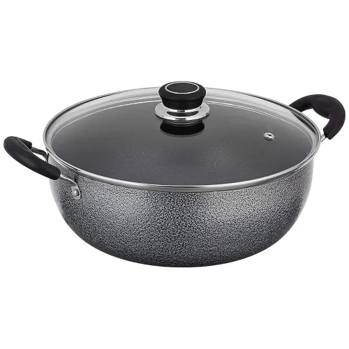 Image of Mumma's LIFE Non-Stick Kadhai with Glass Lid 26cm