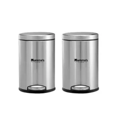 Mummas LIFE Stainless Steel Pedal Bin – 8L, Pack of 2