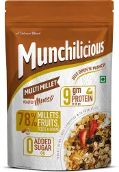 MUNCHILICIOUS Multi Millet Muesli | High in Protein & Fiber |Breakfast Cereal Pouch (400 g)