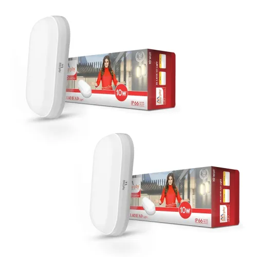 Image of Murphy 10W LED Oval Bulkhead Wall Lamp, 2 Pack