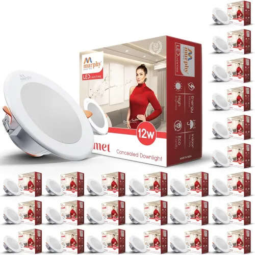 Image of Murphy 12W LED Down Light, Nautral White Light, Round, Pack of 25, Recessed Ceiling LED Light, Suited for 3 inch Junctio