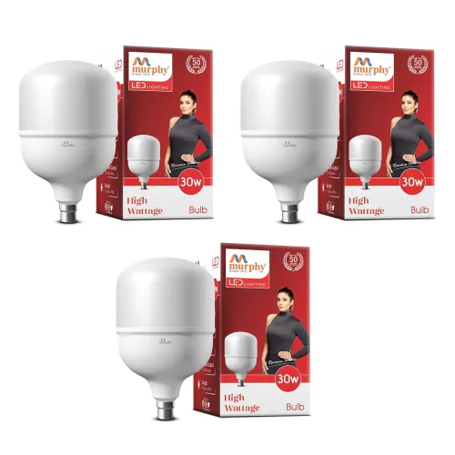 Image of Murphy 30-Watts B22 LED Cool White Bulb, Pack of 3