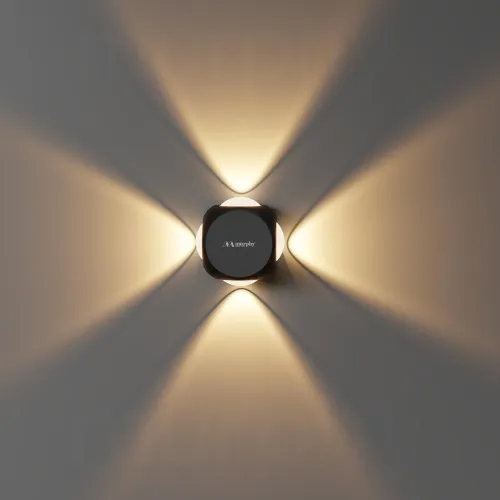 Image of Murphy LED Outdoor Up/Down Wall Light - 6W, Warm White, (4 Multi-Directional Beams), IP65 Waterproof Aluminum Body, Pack