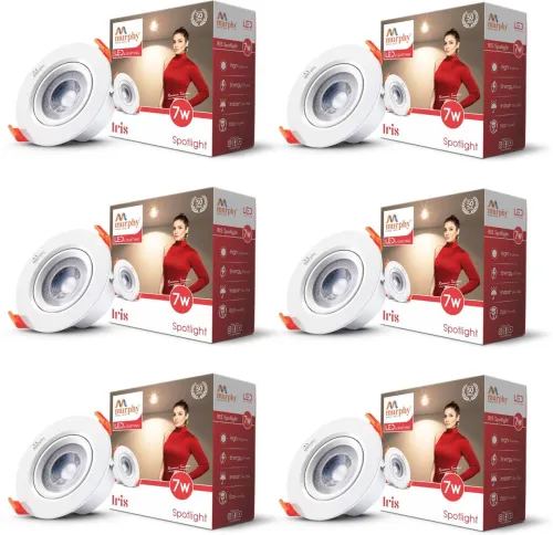 Image of MURPHY 7W IRIS LED Spot Round Panel Conceal Box Down Light (Pack of 6, Blue) Ceiling Light Ceiling Lamp (Blue)