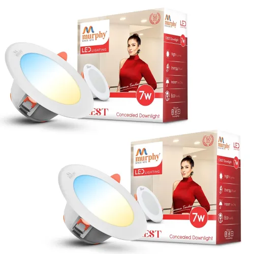 Image of Murphy Crest Premium 7W 3-in-1 LED Concealed Down Light ( Pack of 2)